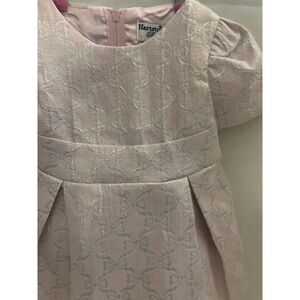 Hartstrings Baby Vintage Pink Jacquard Brocade Dress Size 6-9 Months New